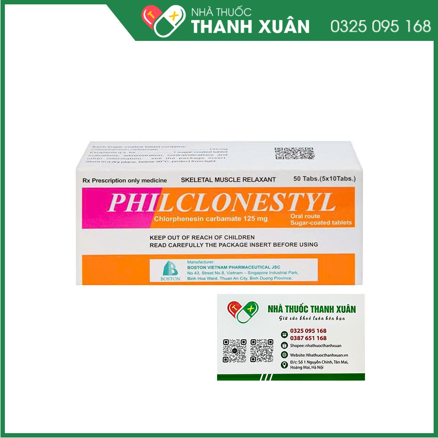 Philclonestyl giúp giảm đau do căng cứng cơ